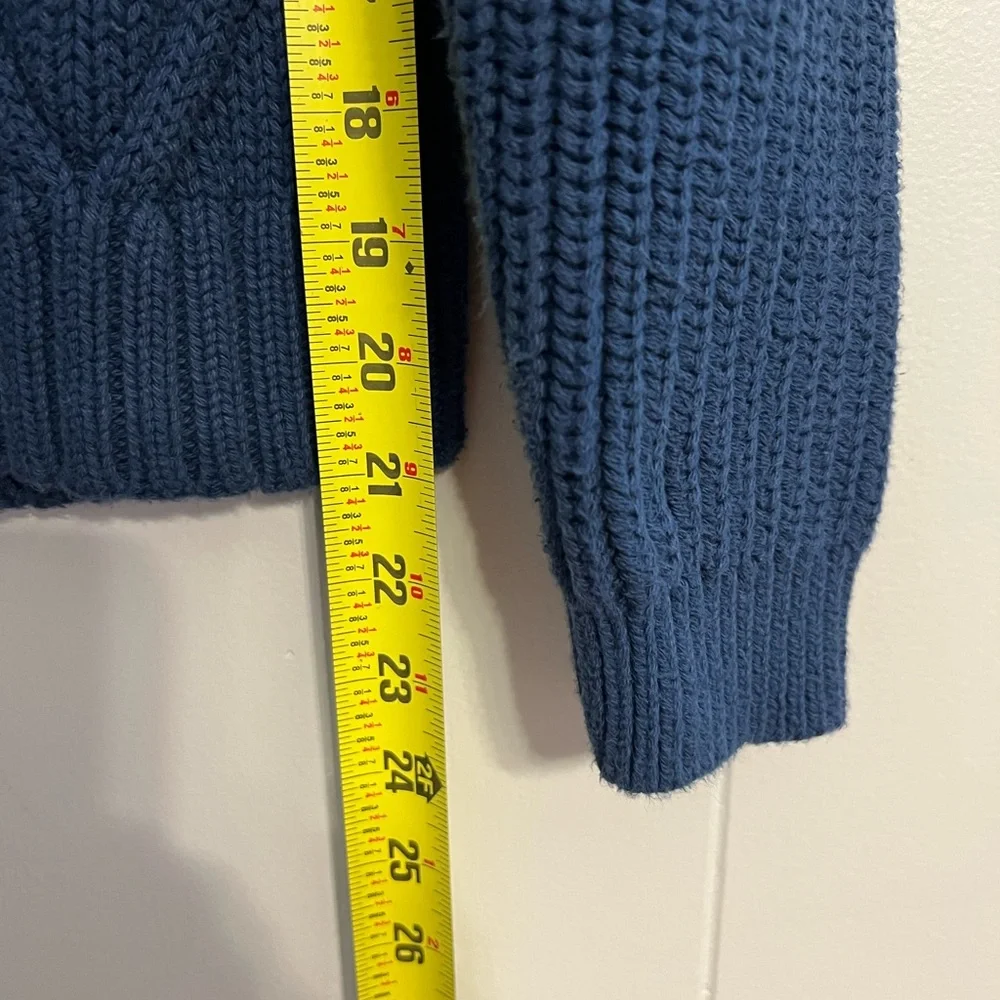J.Crew blue‎ mock neck cable knit sweater size S